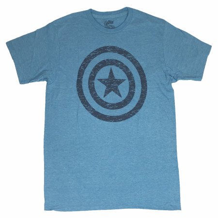 Captain America Distressed Shield Blue T-Shirt